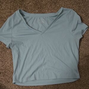 No Boundaries Sky Blue V-Neck Short Sleeve Tee